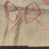 Sheet 2 places linen new embroidered BD pink dark beige canvas