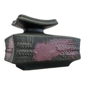 Brutalist ceramic vase by Helmut Schaeffenacker, Germany circa 1960.