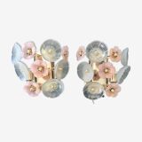 Murano pair of sconces in flower model 1980