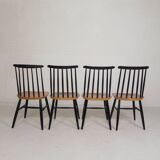 Set of 4 Fanett model slatted chairs, Tapiovaara, 1960s