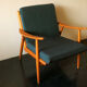 Scandinavian armchair with sea blue-green covers 1950s