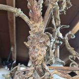 Lustre à pampilles en bronze