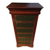 Notary's cardboard box in mahogany-colored cherry wood "Félix Monge"