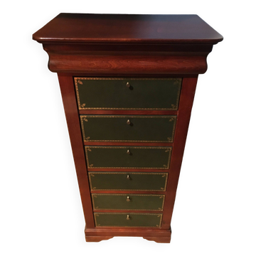 "Mahogany-coloured notary cabinet in cherry wood 'Félix Monge'"