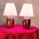pair of small Scandinavian style bedside lamps 25x15