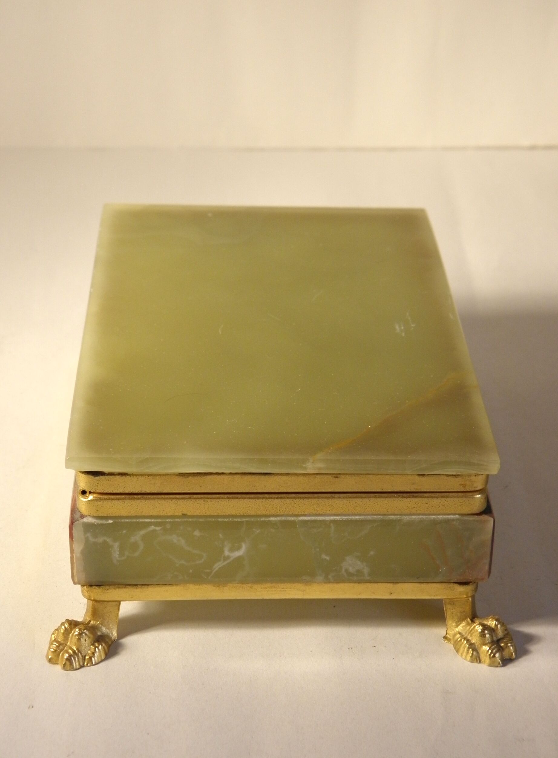 Onyx and gold metal box