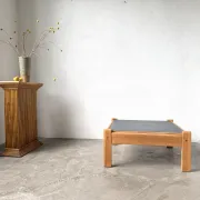 Modernist coffee table in solid pine with a reversible top, 1970s.