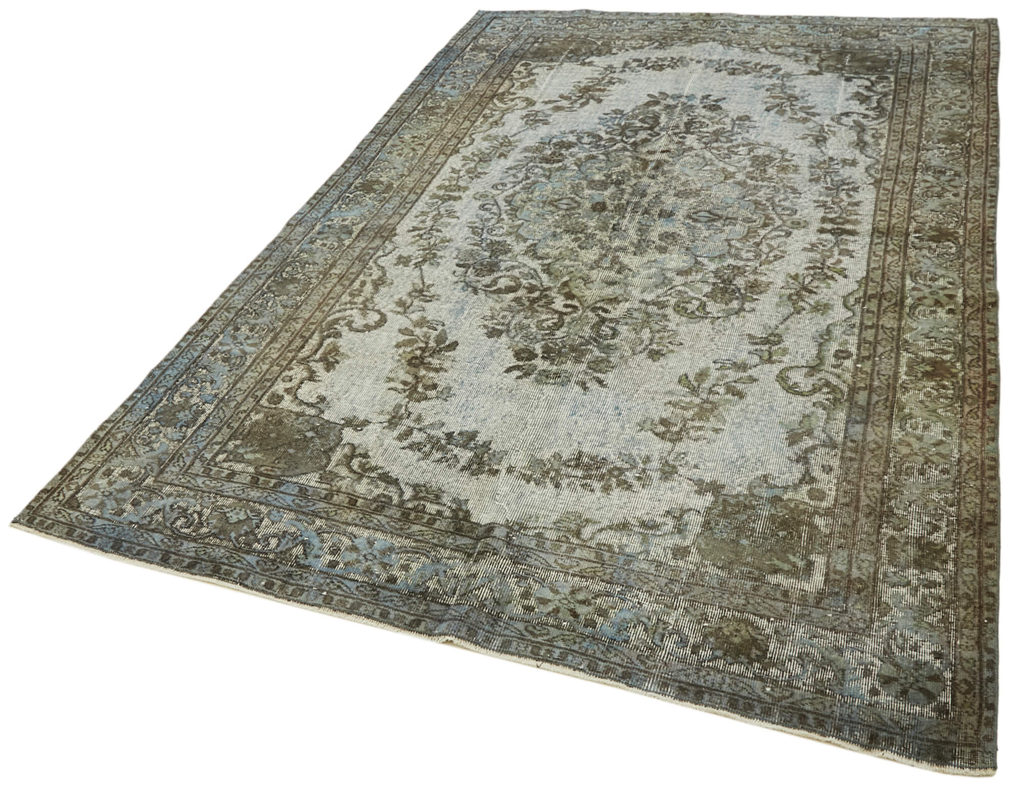 Hand-Knotted Vintage Anatolian 1980s 193 cm x 288 cm Grey Rug