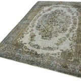 Hand-Knotted Vintage Anatolian 1980s 193 cm x 288 cm Grey Rug