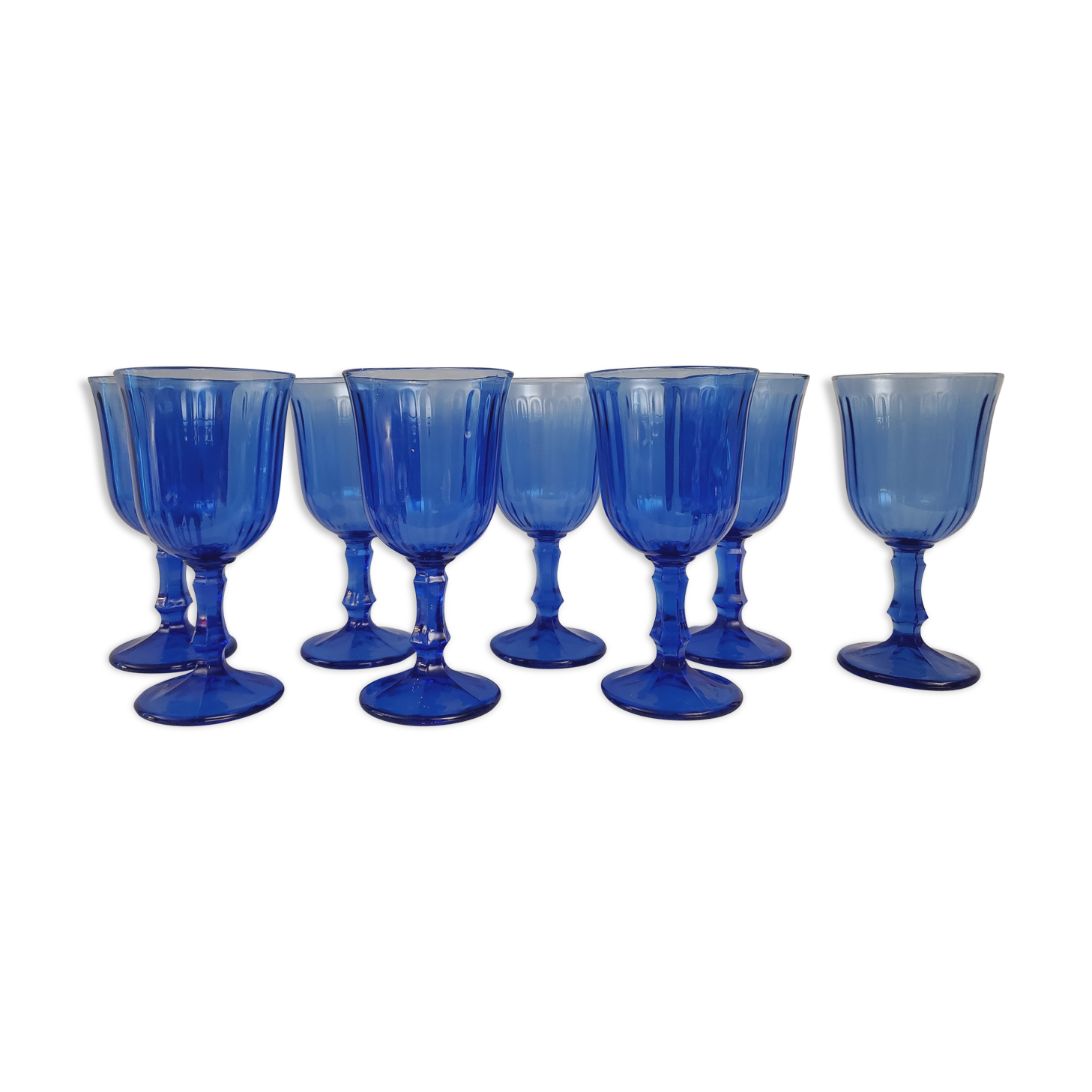 Verres à pied en verre bleu 80 Selency