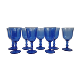 Blue glass walking glasses 1980