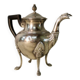 Empire style coffee maker in silver metal