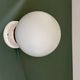 Vintage globe wall or ceiling light in white opaline.