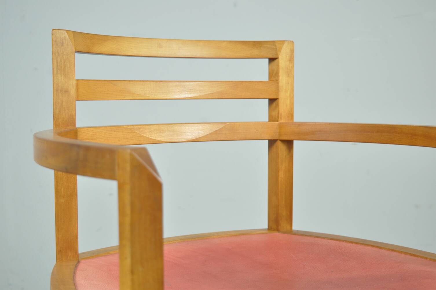 Exceptional fruitwood dining table set in art deco style, 1980s