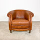 Vintage sheep leather club chair tub notter