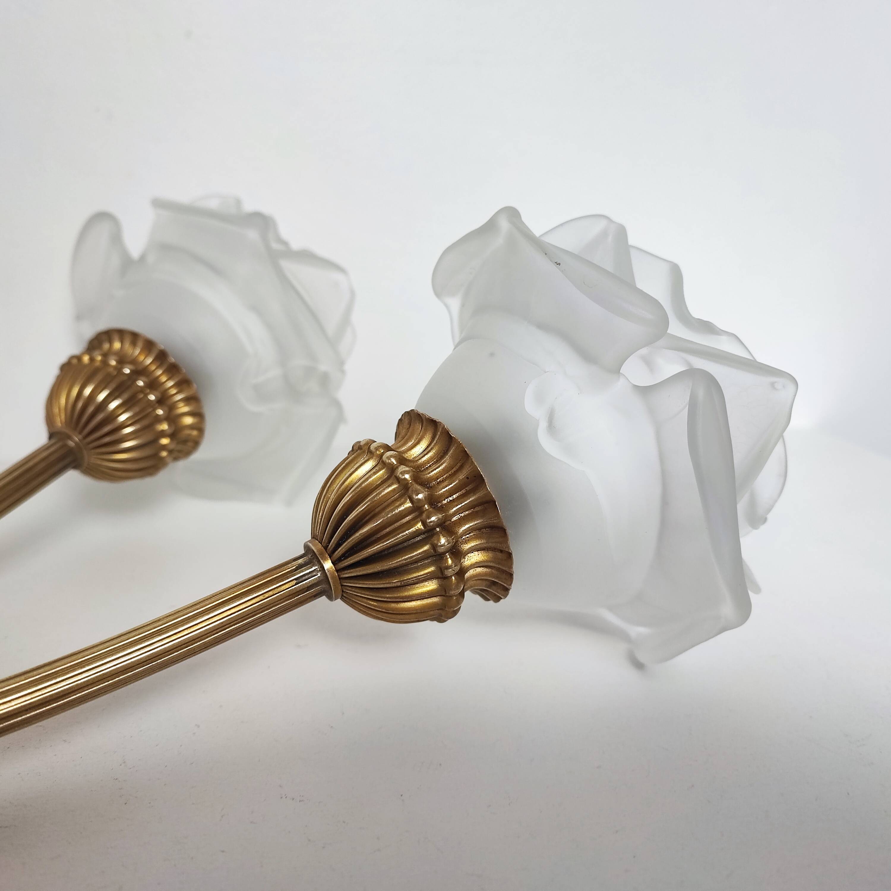 Double brass wall light