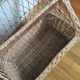 Wicker toy chest bench
