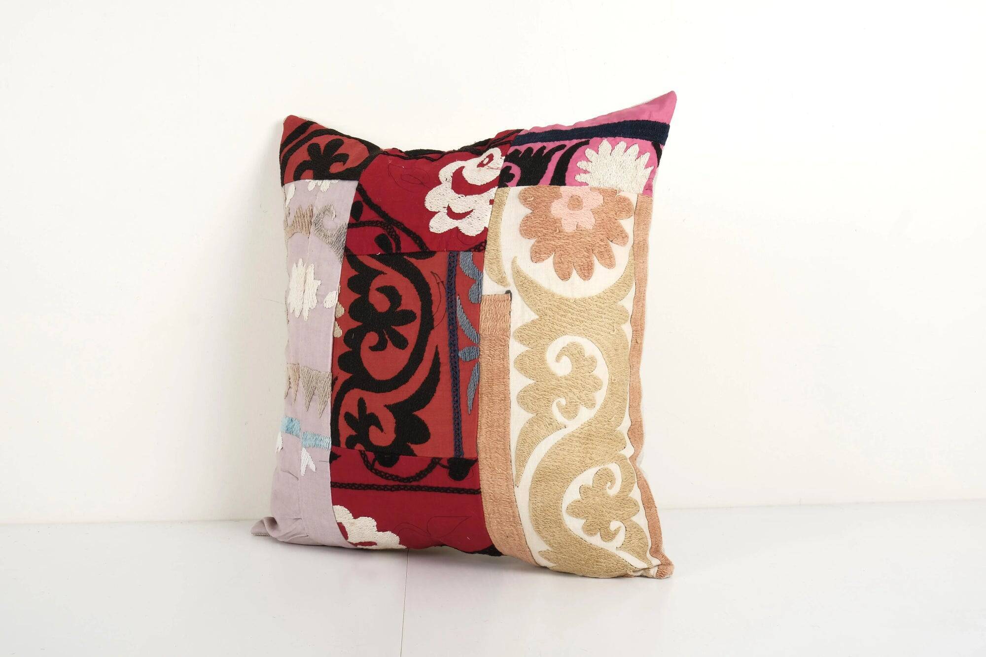 Vintage embroidered cushion cover 46x48 cm