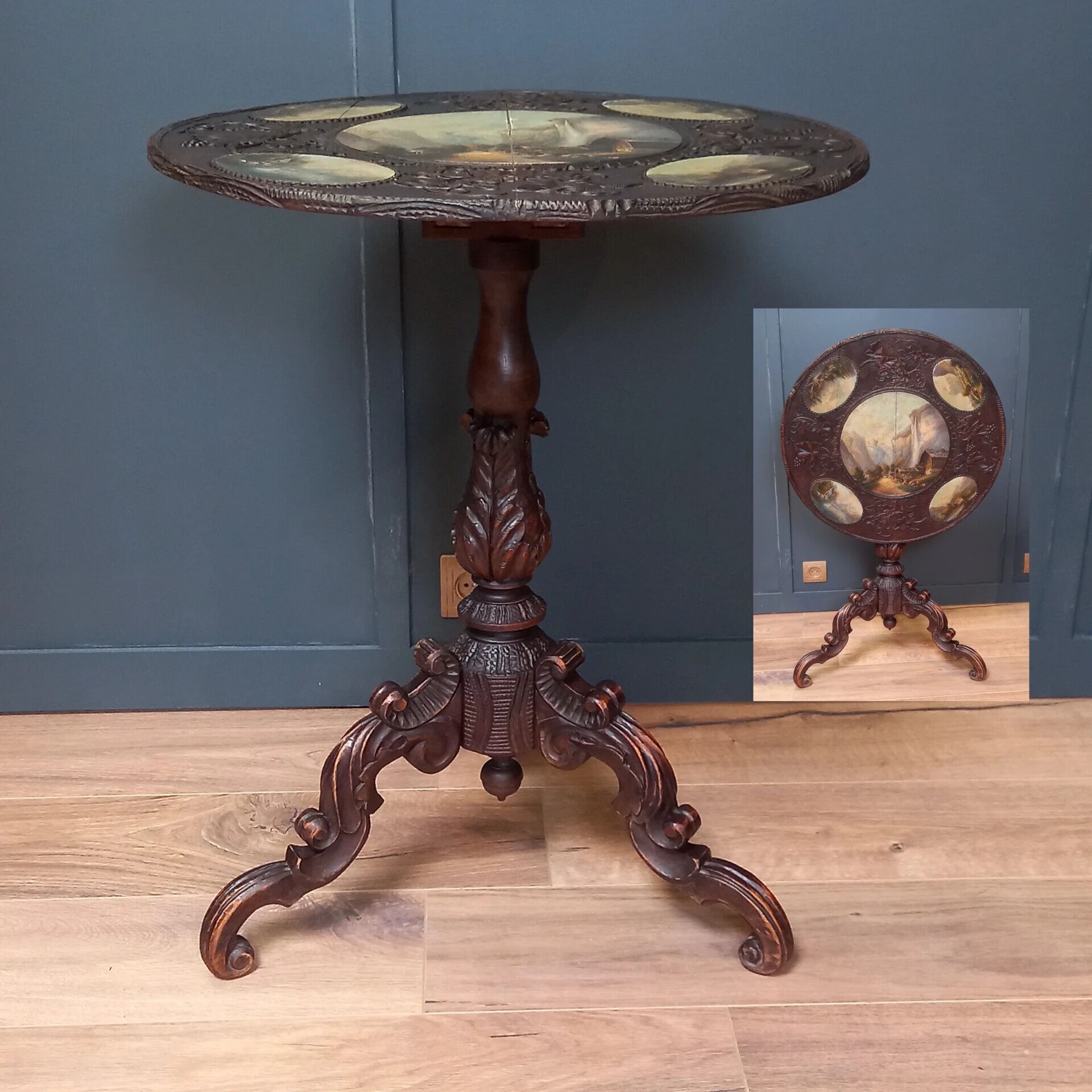 Table tilttop du 19ème siècle - table à vin - table tilttop