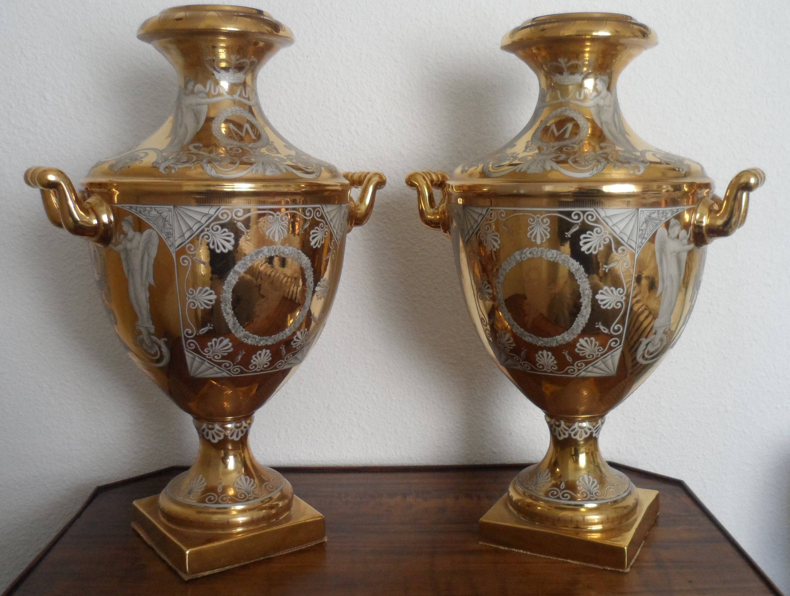 large pair of Medici vases