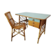 Bureau Louis Sognot et sa chaise en rotin