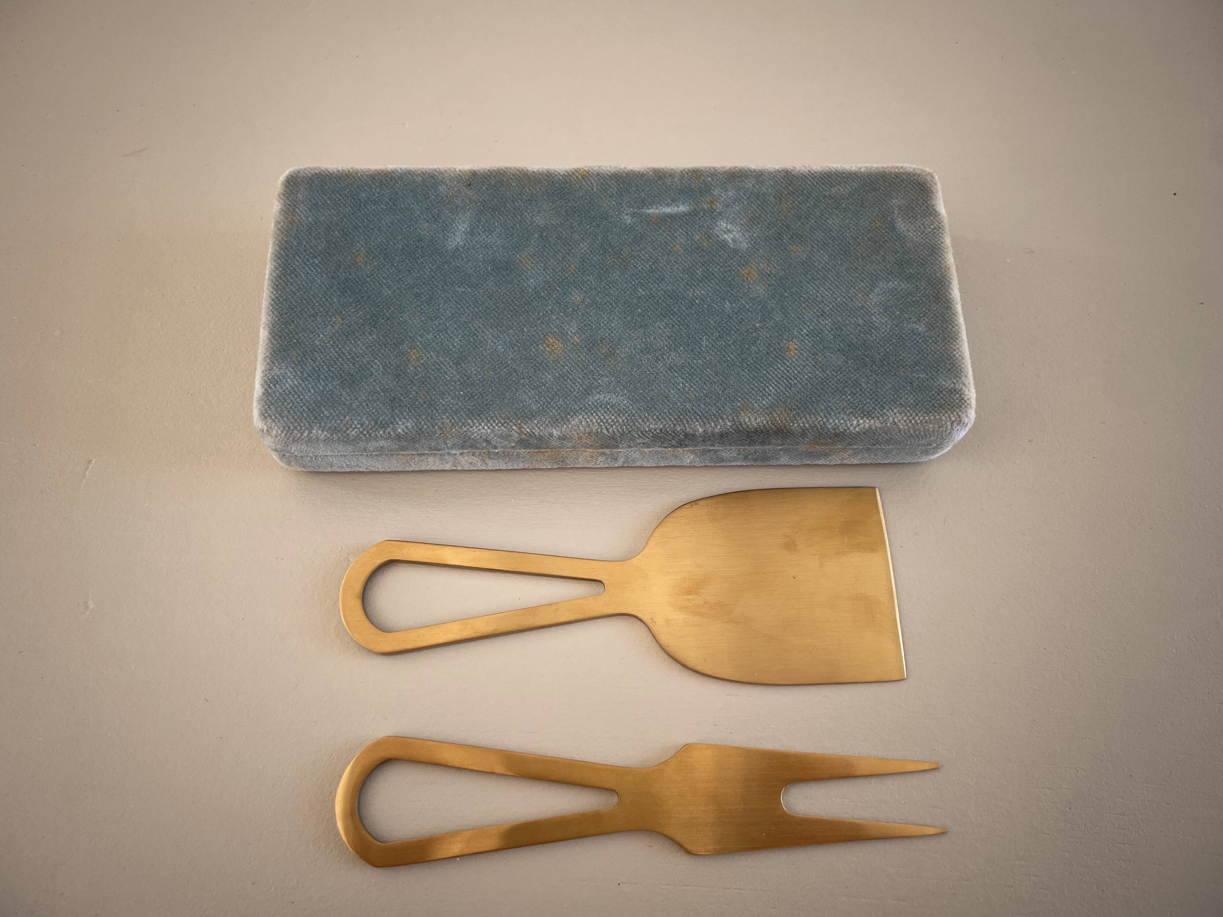 Waterman Gold Cheese Knife and Fork