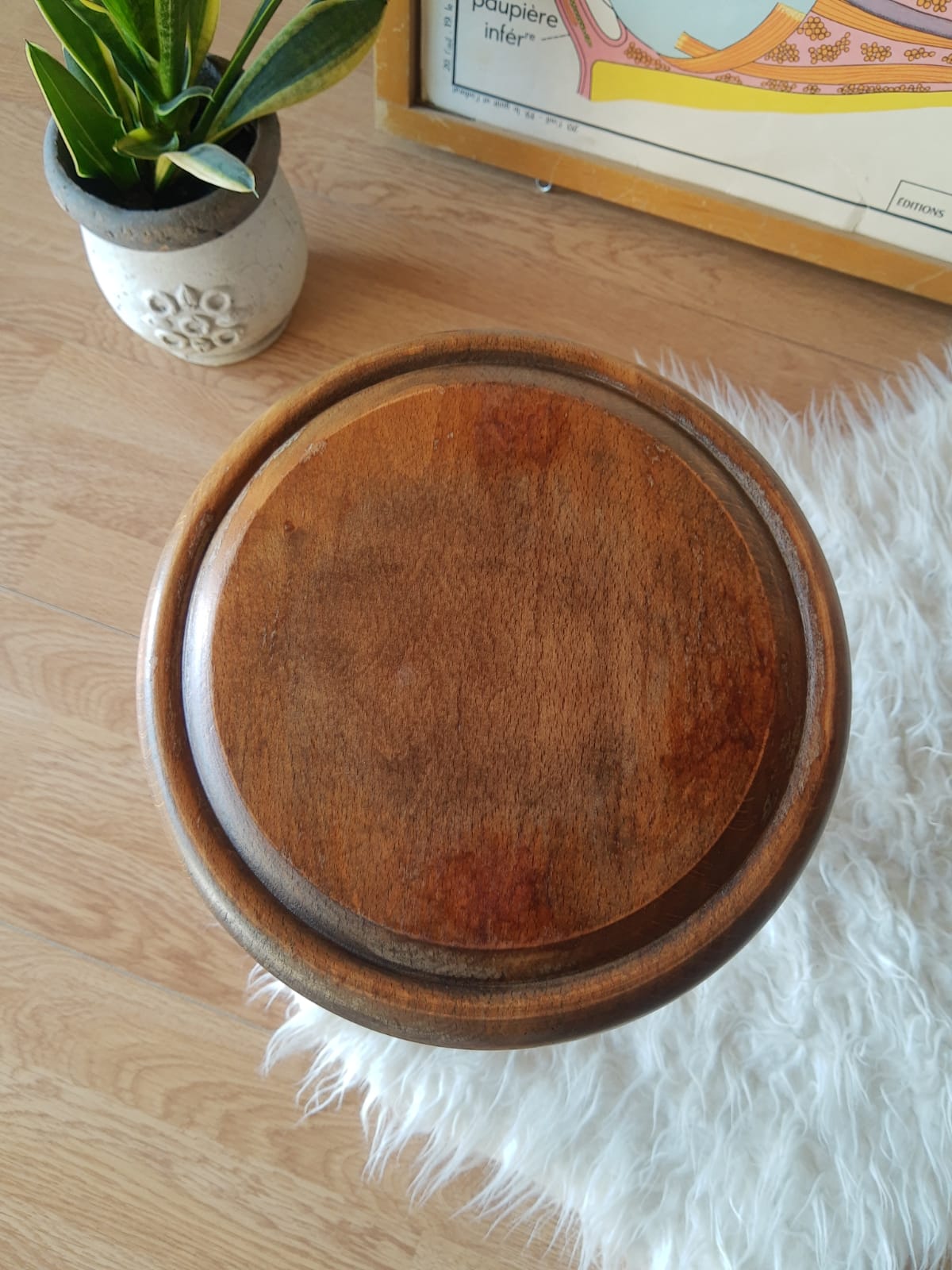 Old farm stool, tripod wooden countryside - vintage