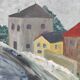 French vintage oil painting, signed CE
