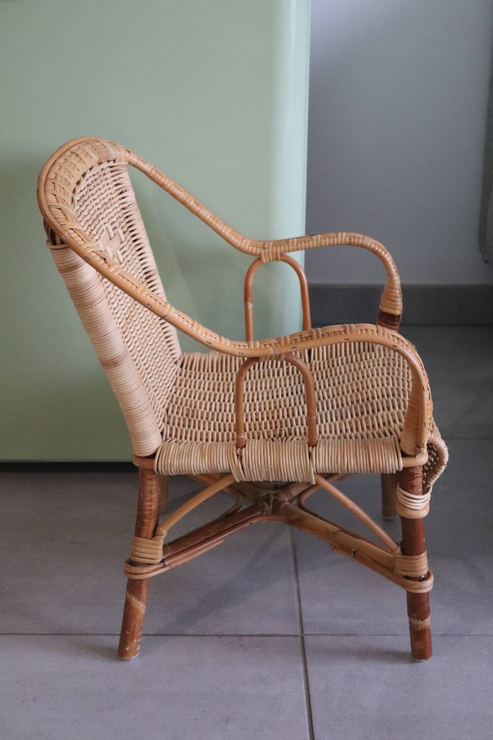 Children's rattan armchair