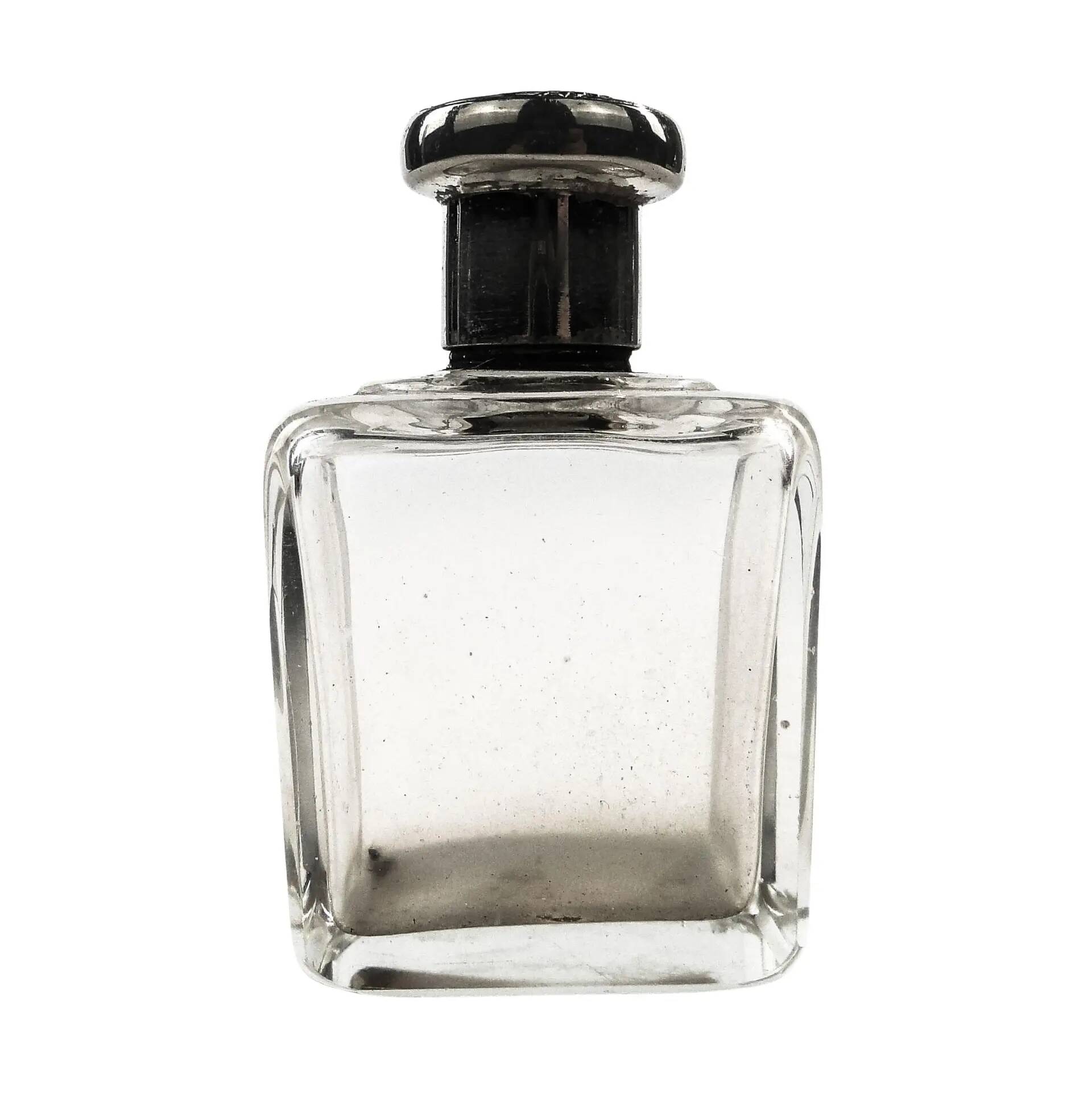 Art Deco hip flask, crystal, France, 1930s