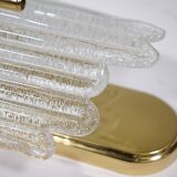 Brass and Ice Glass Wall Lamps by Carl Fagerlund for JBS, Set of 2, 1970s