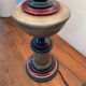 Large turned wooden lamp
