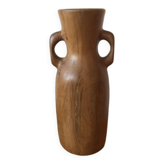 Vase pique-fleurs en bois d'olivier.