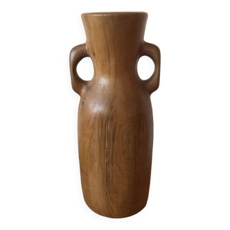 Olive wood flower vase.
