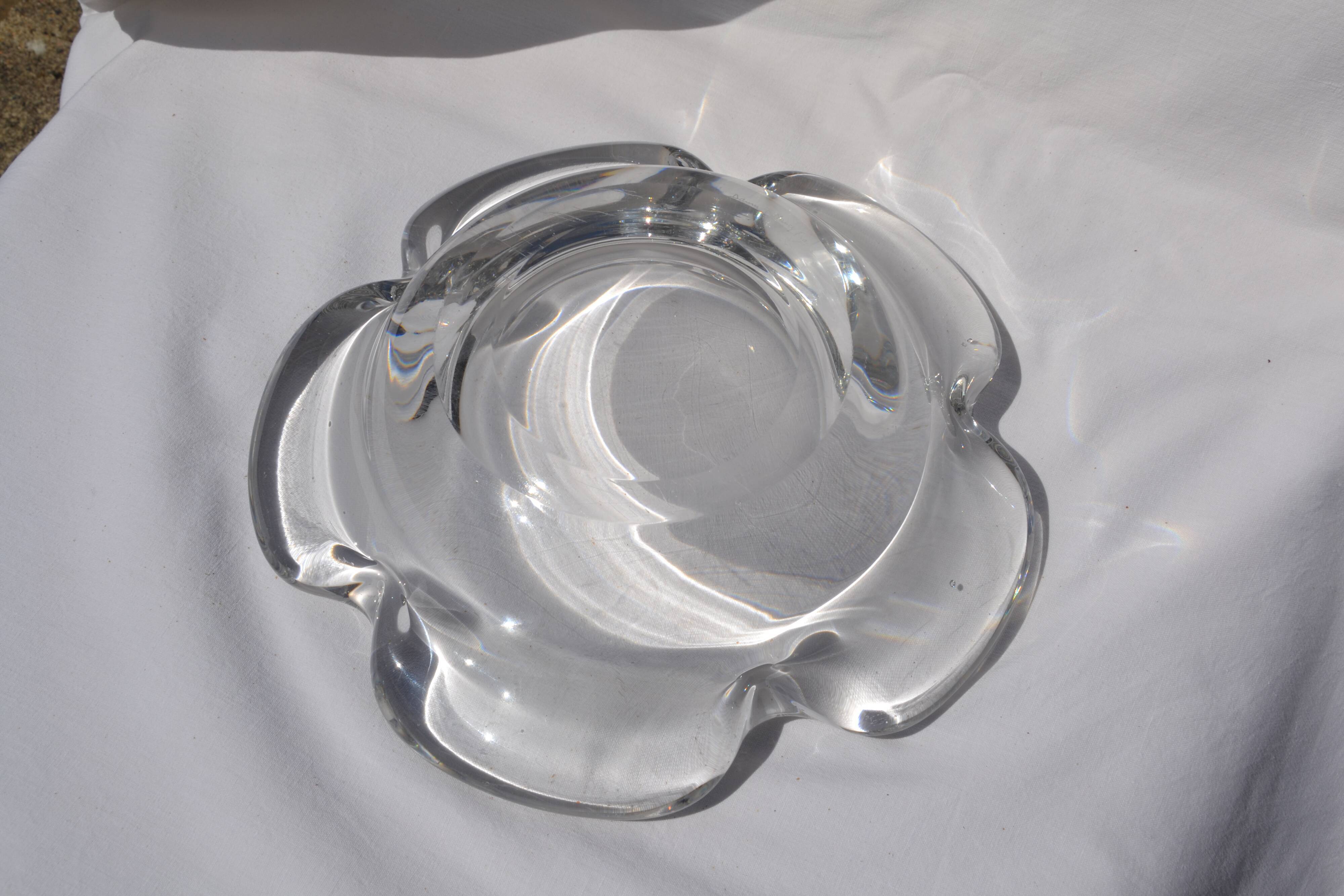Crystal trinket bowl signed Daum ‡ Nancy France