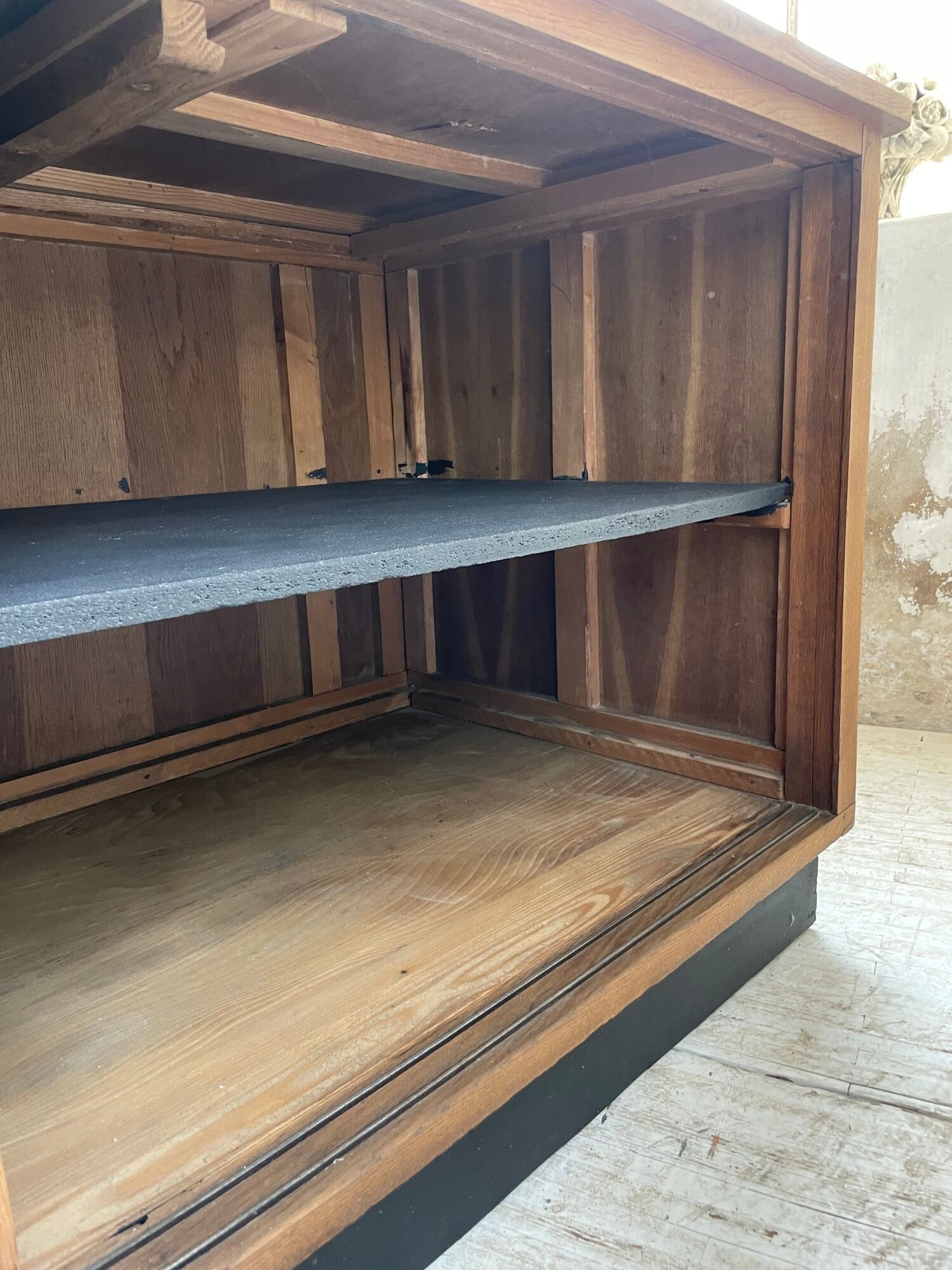 Two-sided counter sliding doors oak XXL 4m enfilade
