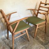 Pair of vintage chairs 1960's Scandinavian style