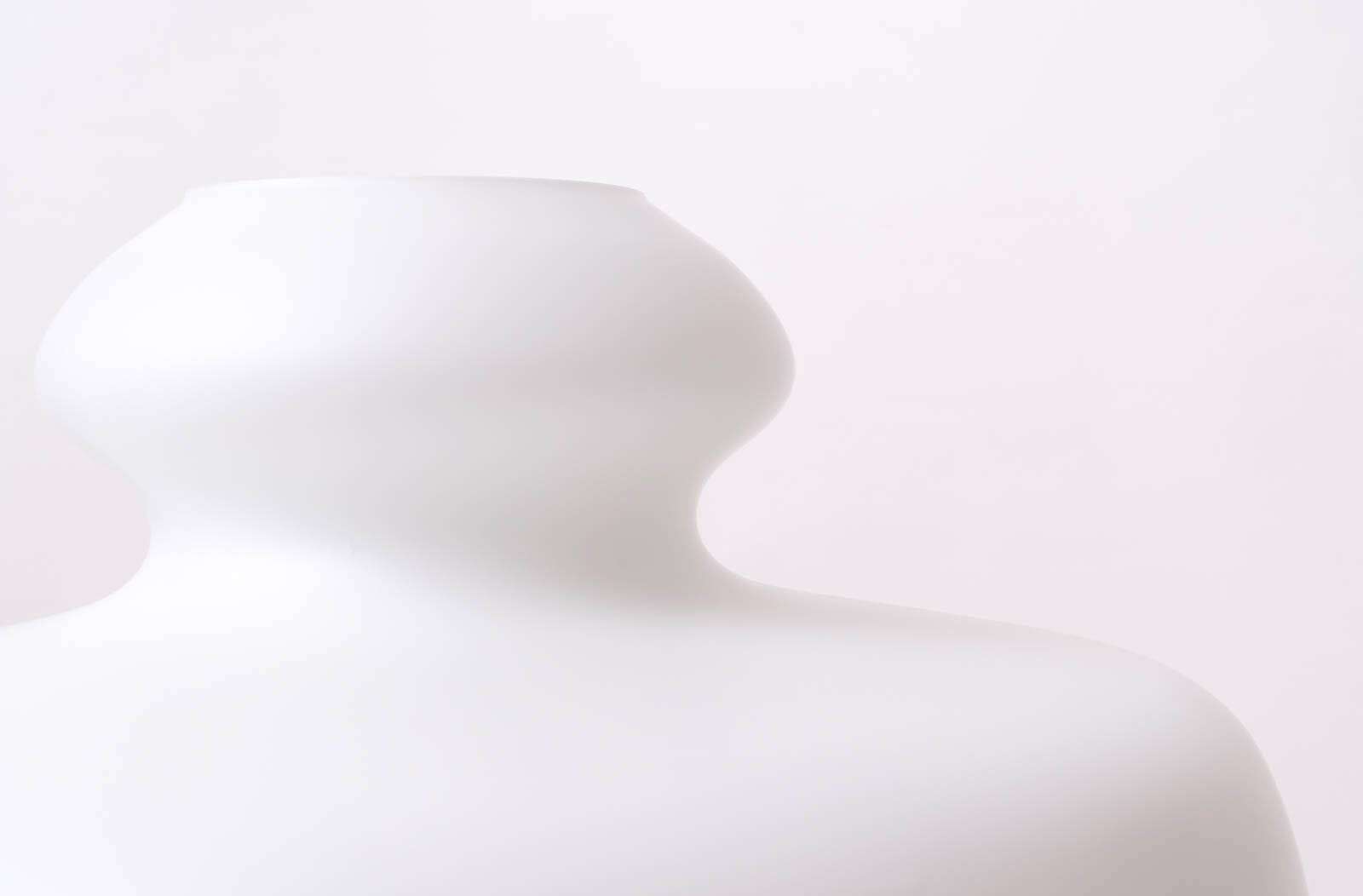 Space Age Floor Lamp, White Glass Lampshade, Wooden Base, 1960s