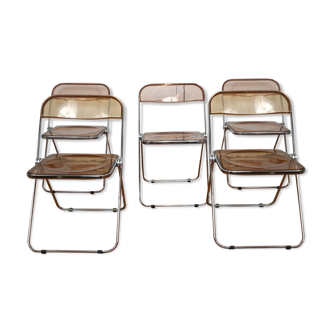 Cinq chaises pliantes Plia de Giancarlo Piretti pour Castelli, années 70