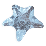Star candle holder in glass or bubbled crystal, Biot style