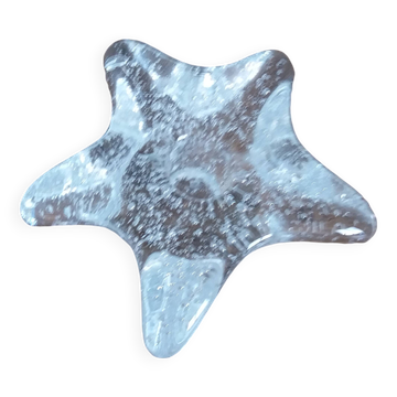 Bougeoir étoile en verre ou cristal bullé