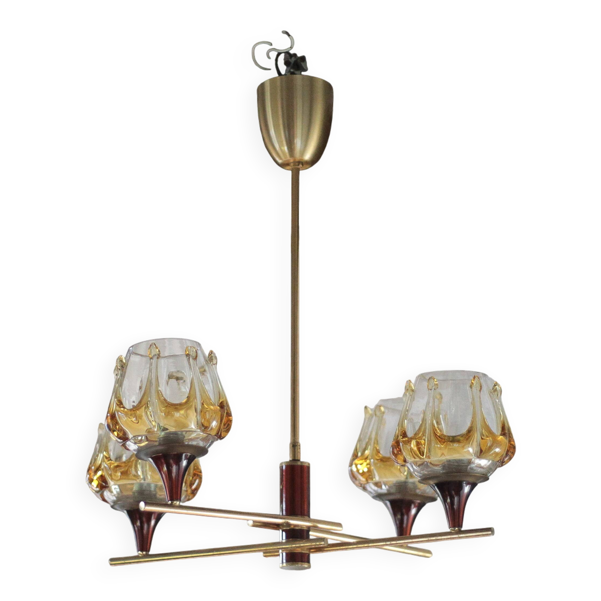 Vintage pendant light, Oberglass Austria glass pendant light, Murano style