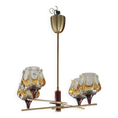 Suspension vintage, suspension verre Oberglass Autriche, Murano style