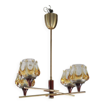 Suspension vintage, suspension verre Oberglass Autriche, Murano style