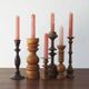 Bougeoirs scandinaves en bois, lot de 6