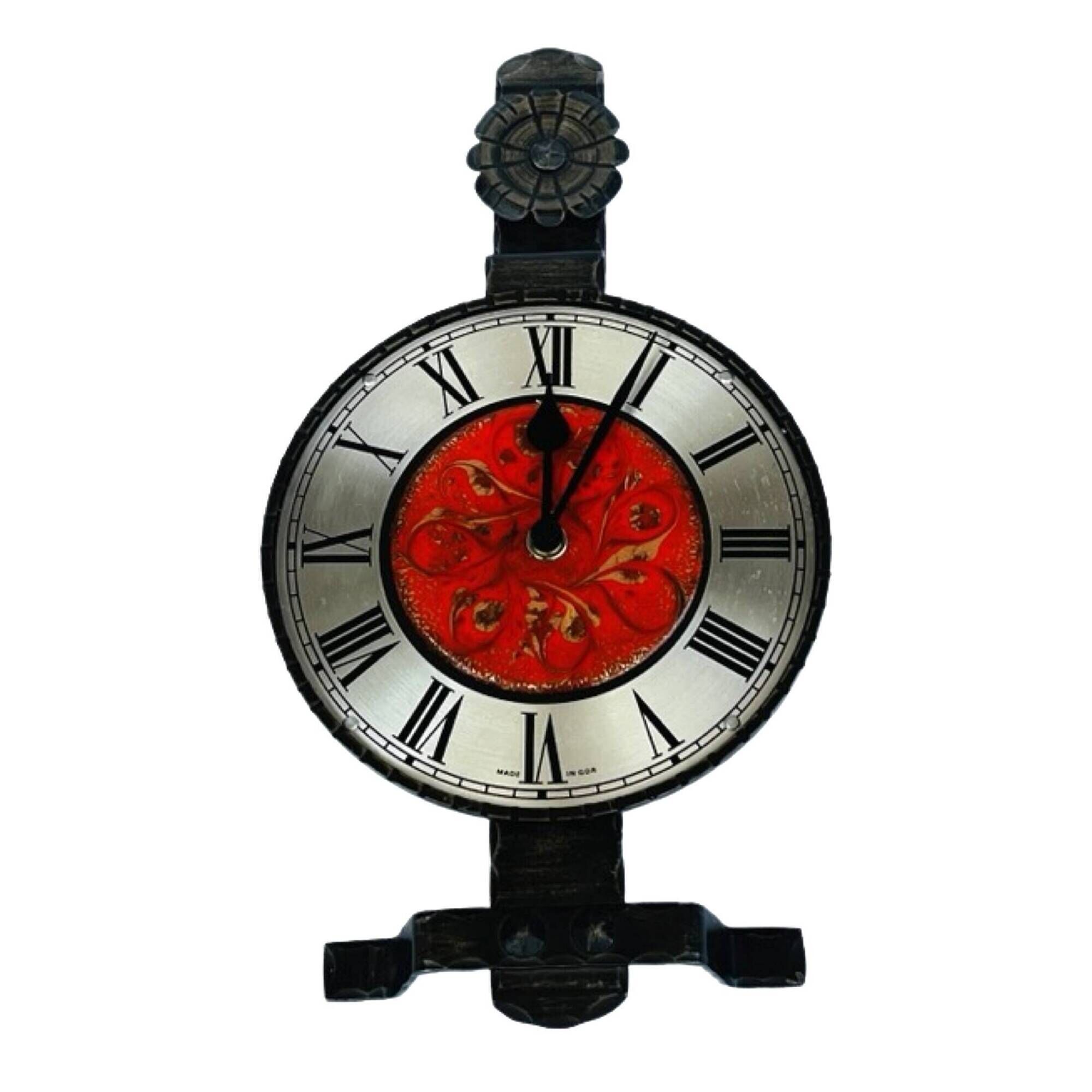 Metalwork electric wall clock VEB Elektrobau Greiz, Germany 1970s
