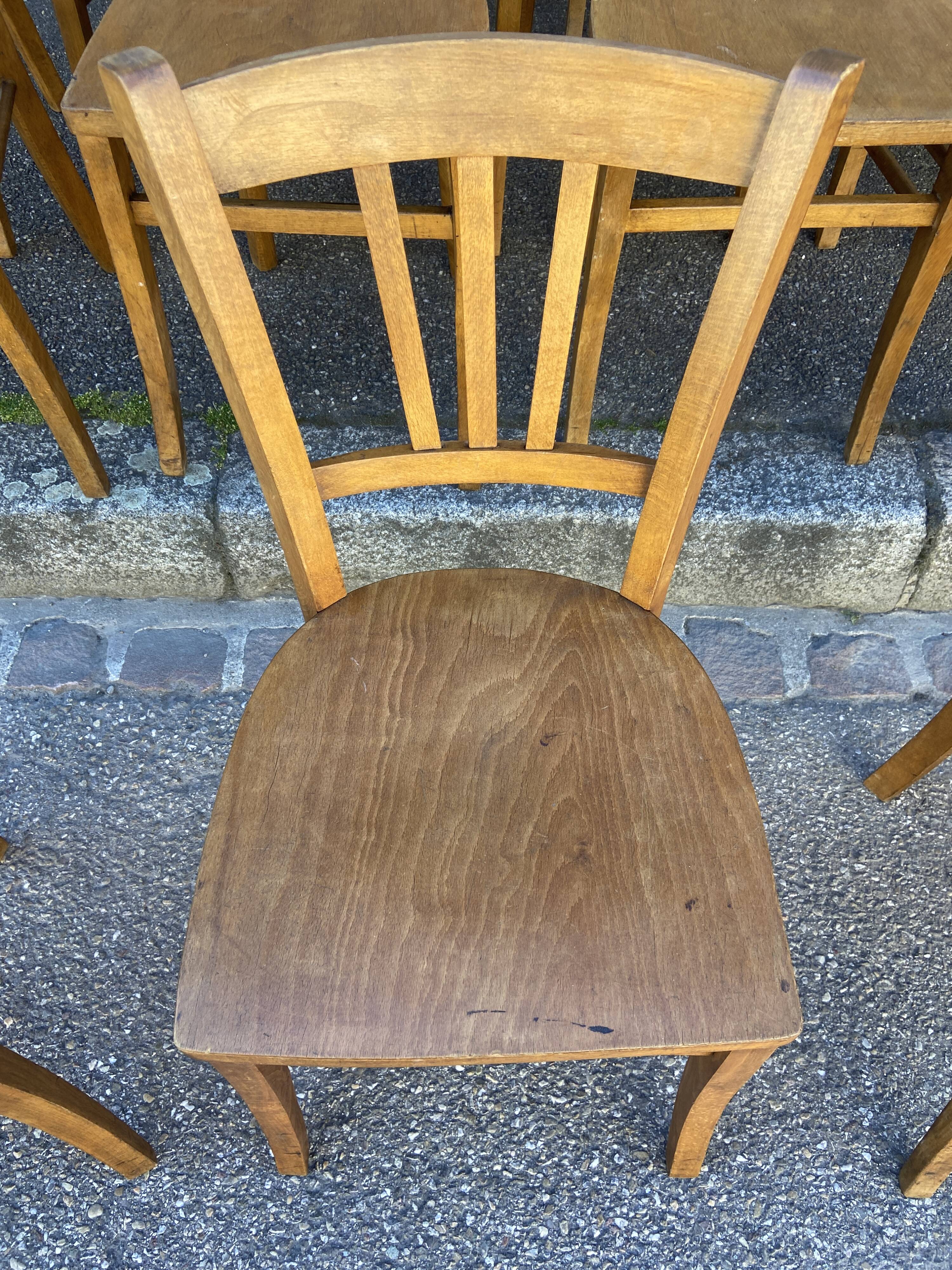 Lot 40 bistro chairs coffee curved vintage wood