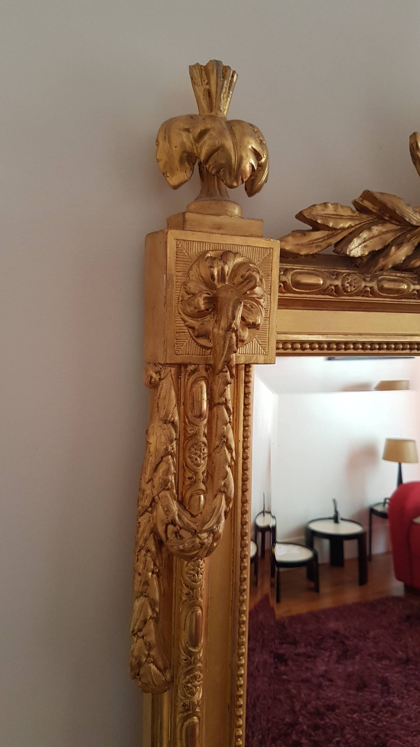 Gilded mirror Louis XVI style 175X93