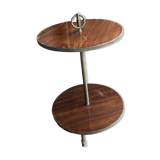 Double top pedestal side table
