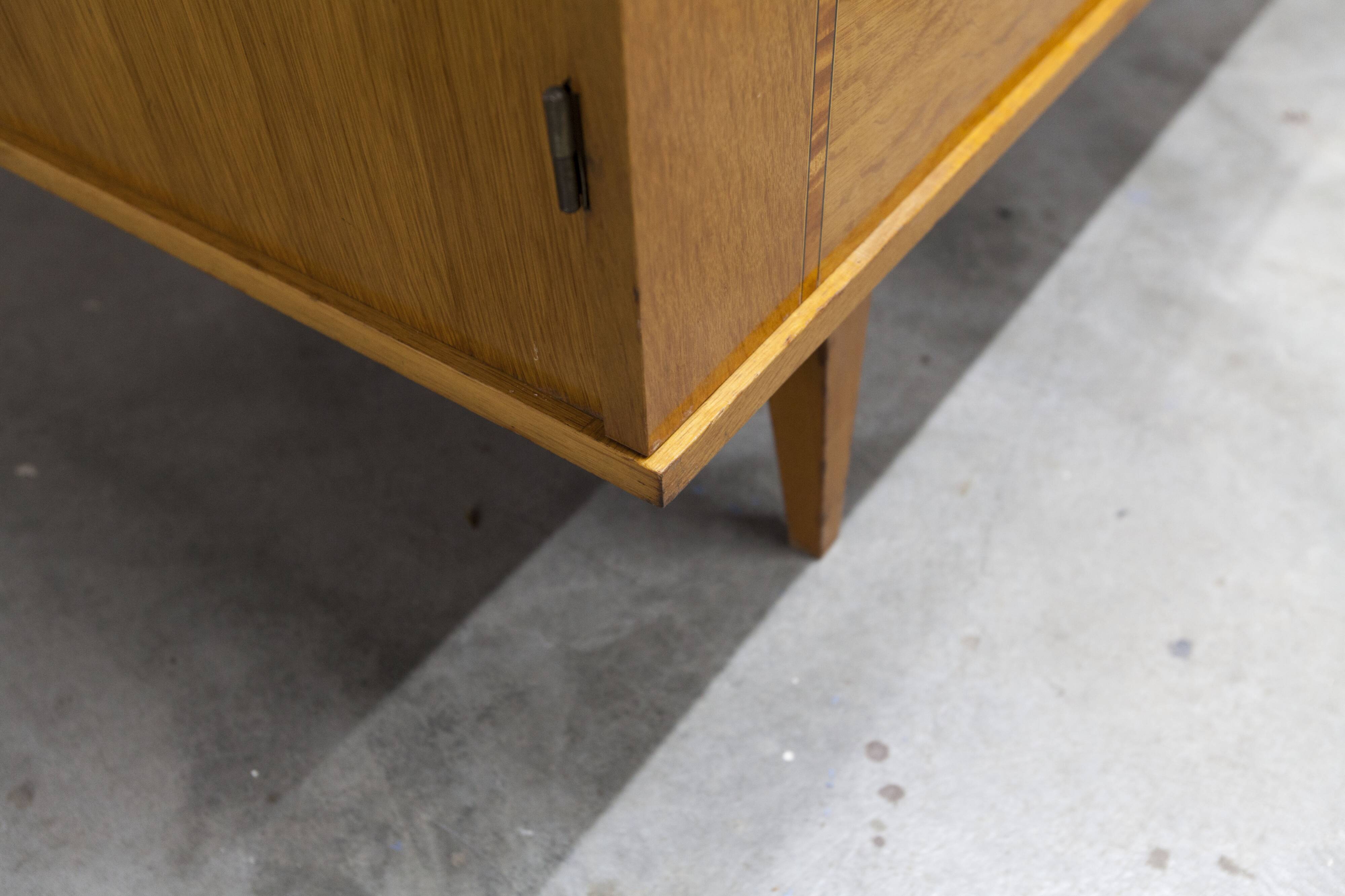 1970 Scandinavian wardrobe with shelves and mirror, 21x126, 2 doors.